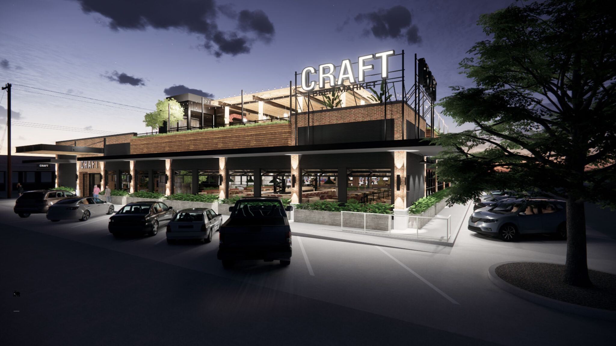 Exterior rendering of CRAFT Restaurant & Beer Market